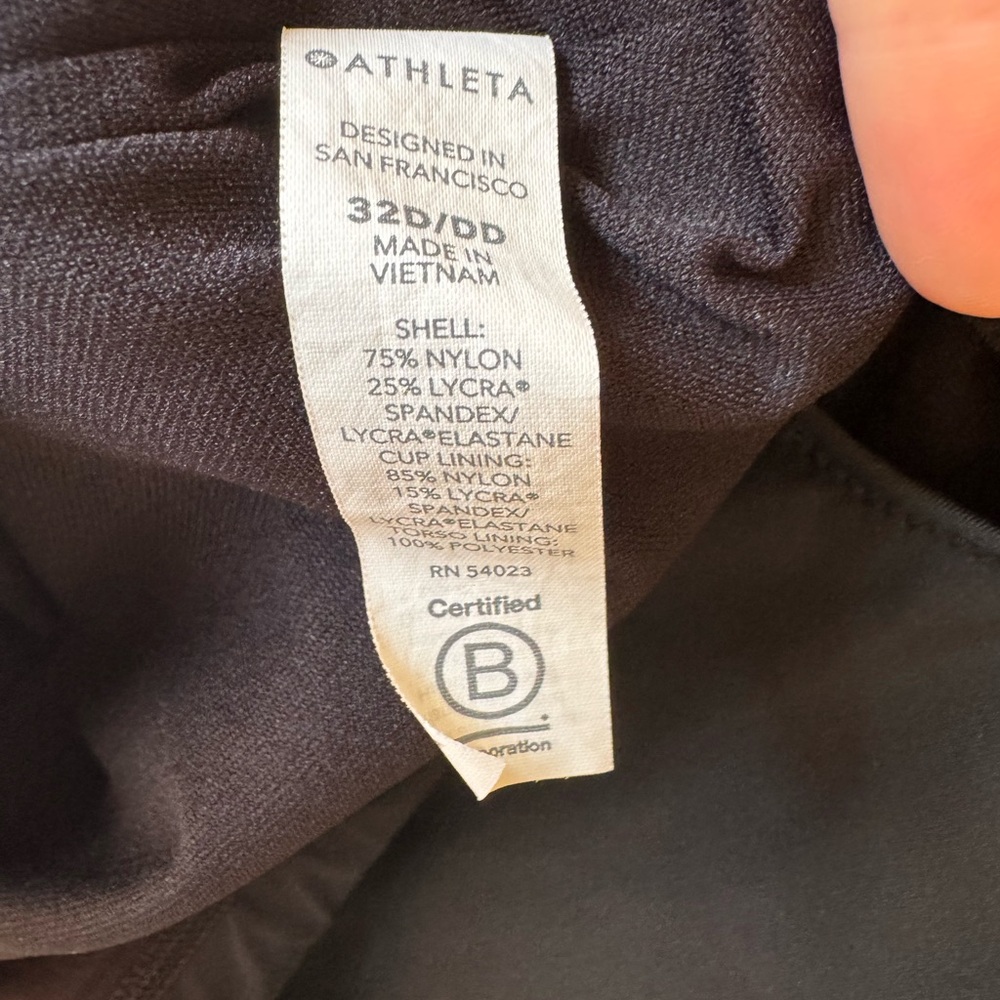 Athleta Maldives Black Bra Cup Underwire Tankini Top, High Neck, Size 32D/DD - Picture 5 of 6